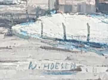 Картина с маслени бои на платно от W. Hoesen, 1965 год., внос от Белгия 3