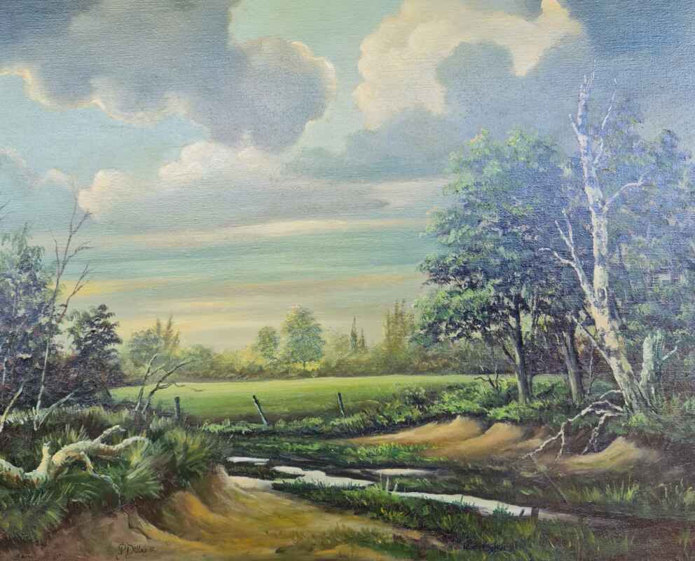 Картина с маслени бои на платно от известен нидерландски художник P. Dillen, 20th century внос от Нидерландия. 2