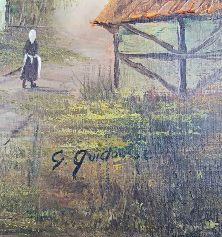 Картина с маслени бои на платно от известен Белгийски художник G. Quidousse ,(1938-1998) 20th century,  внос от Нидерландия. 3
