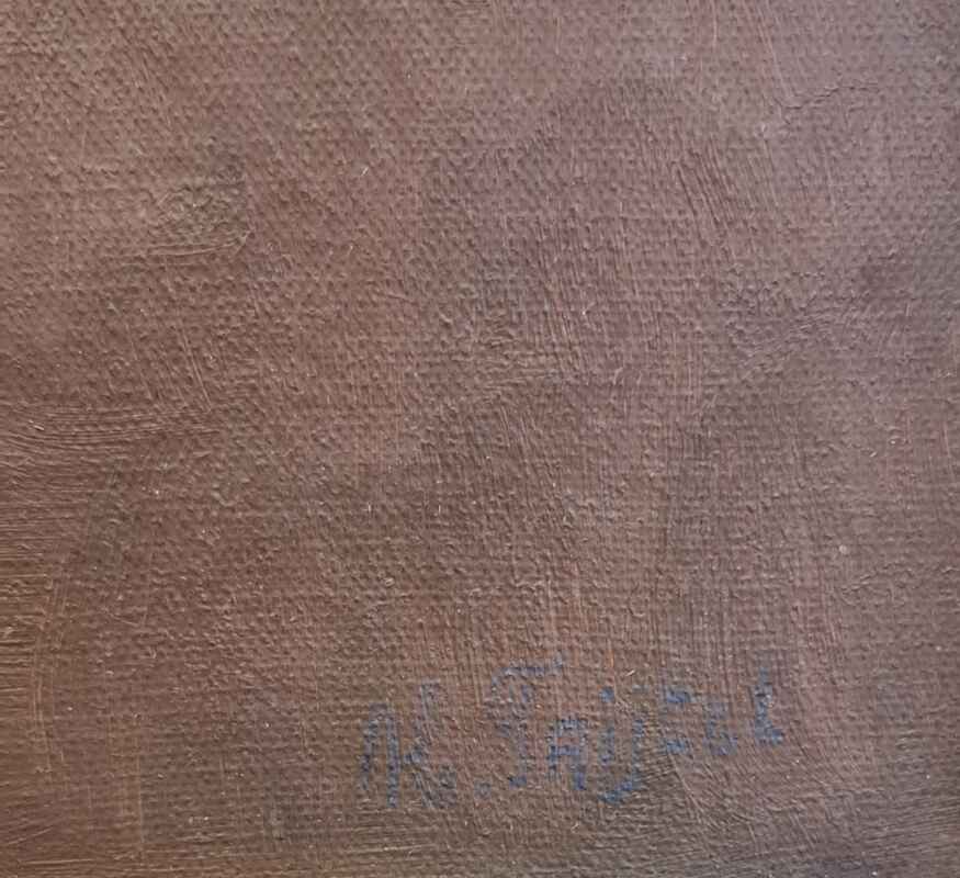 Картина с маслени бои на платно от известен нидерландски художник H. Grifel внос от Нидерландия. 3