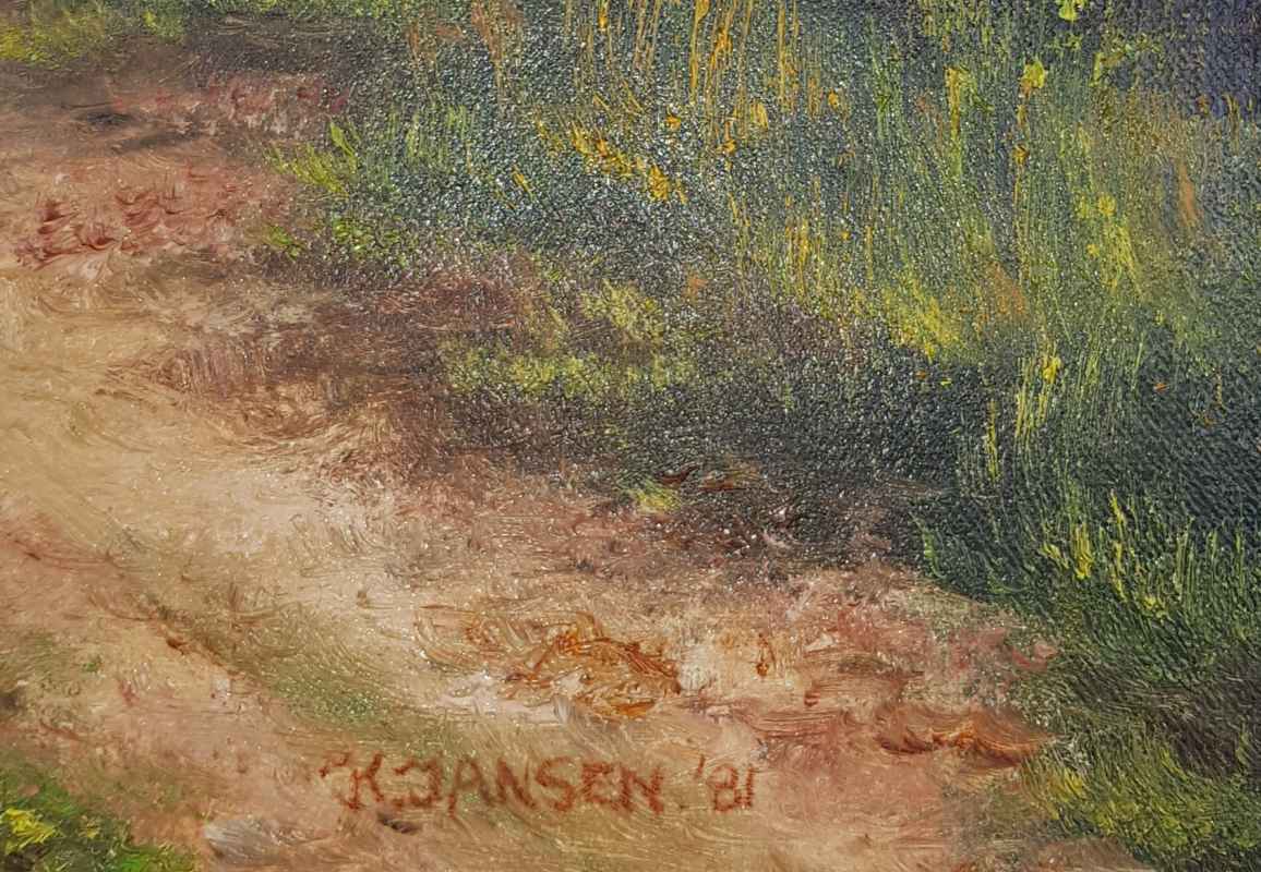 Картина с маслини бои на платно от известен холандски художник K. JANSEN, 1981 3