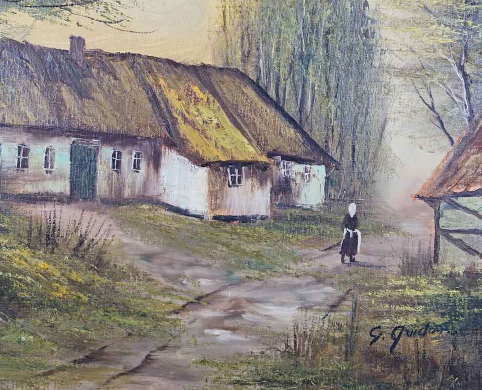 Картина с маслени бои на платно от известен Белгийски художник G. Quidousse ,(1938-1998) 20th century,  внос от Нидерландия. 2