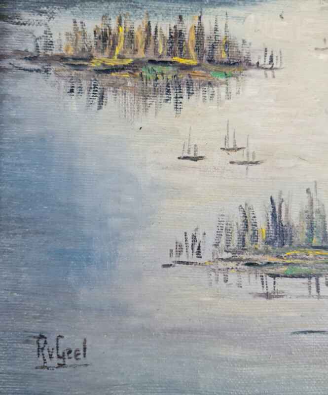 Картина с маслени бои на платно от известен нидерландски художник R.van Geel, Amsterdam,  20th century внос от Нидерландия 4