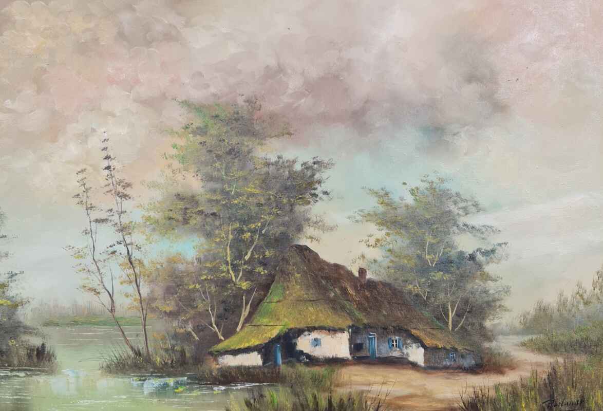 Картина с маслени бои на платно от известен нидерландски художник Roelandt,  20th century внос от Нидерландия. 2