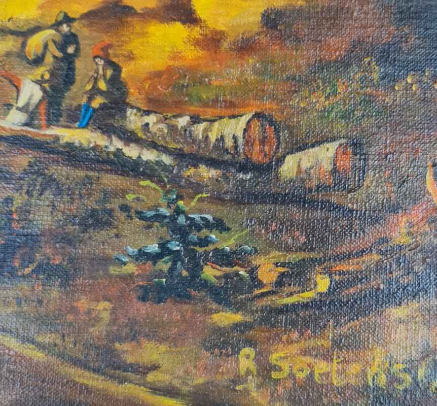 Картина с маслени бои на платно от известен нидерландски художник R. Soetens , 1981 год., внос от Нидерландия. 3